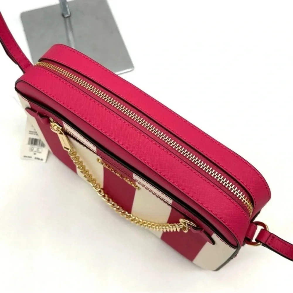 Michael Kors Large EW Zip Chain Xbody Crossbody Bag Electric Pink Multi